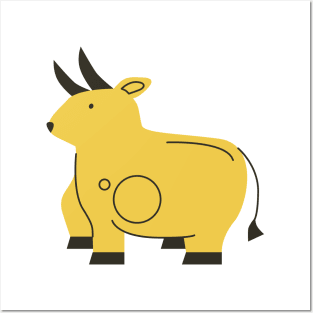 Bull Illustration Posters and Art